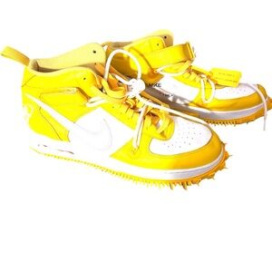 Off-White Nike Men’s  Size 12 Bright Yellow and White Sneakers